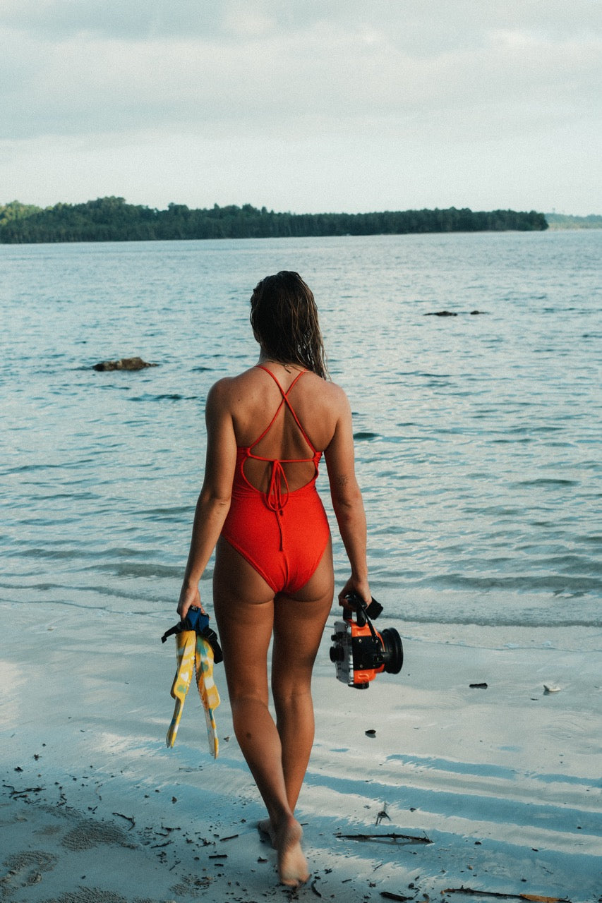 One-Piece Tie Back in Premium Italian Fabric